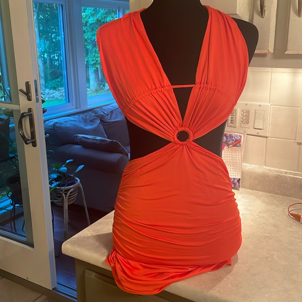 Hello Molly Orange Mini Dress